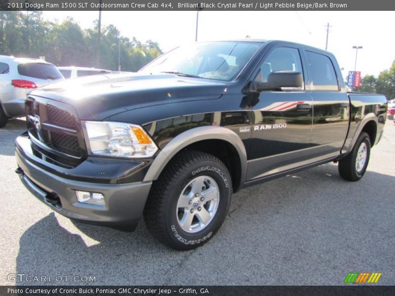 Brilliant Black Crystal Pearl / Light Pebble Beige/Bark Brown 2011 Dodge Ram 1500 SLT Outdoorsman Crew Cab 4x4