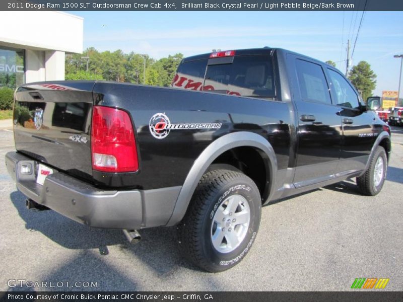 Brilliant Black Crystal Pearl / Light Pebble Beige/Bark Brown 2011 Dodge Ram 1500 SLT Outdoorsman Crew Cab 4x4