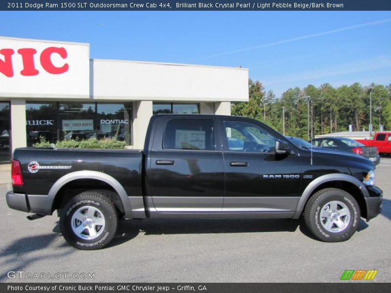 Brilliant Black Crystal Pearl / Light Pebble Beige/Bark Brown 2011 Dodge Ram 1500 SLT Outdoorsman Crew Cab 4x4