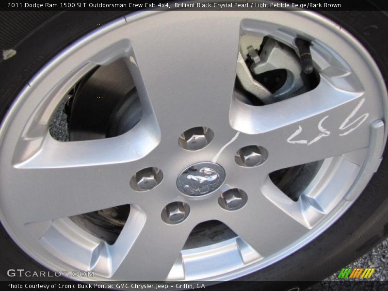 Brilliant Black Crystal Pearl / Light Pebble Beige/Bark Brown 2011 Dodge Ram 1500 SLT Outdoorsman Crew Cab 4x4