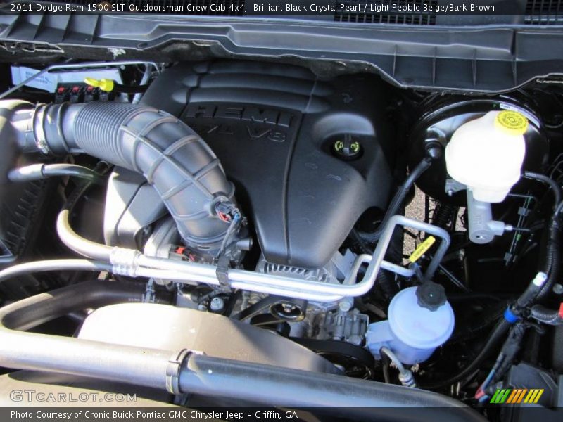 Brilliant Black Crystal Pearl / Light Pebble Beige/Bark Brown 2011 Dodge Ram 1500 SLT Outdoorsman Crew Cab 4x4
