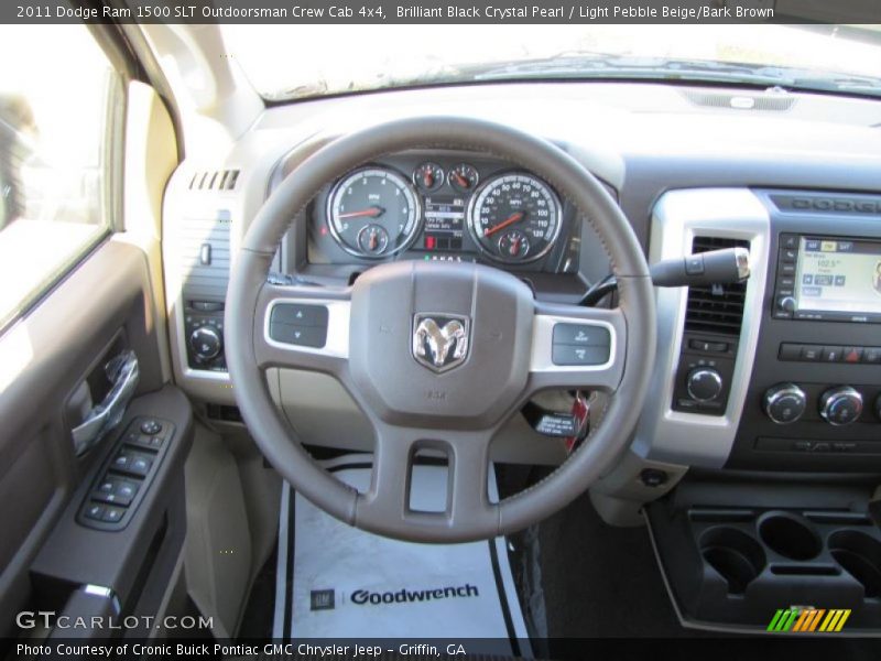 Brilliant Black Crystal Pearl / Light Pebble Beige/Bark Brown 2011 Dodge Ram 1500 SLT Outdoorsman Crew Cab 4x4