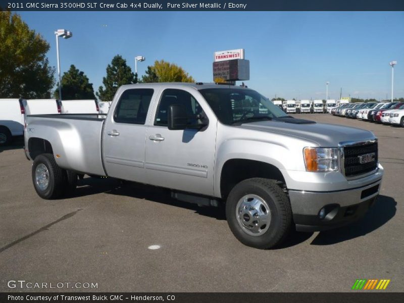Front 3/4 View of 2011 Sierra 3500HD SLT Crew Cab 4x4 Dually