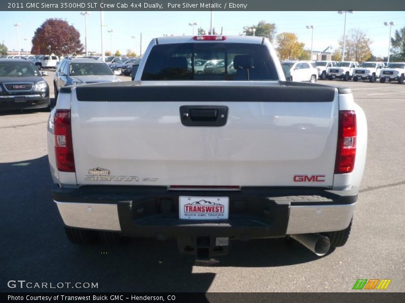 Pure Silver Metallic / Ebony 2011 GMC Sierra 3500HD SLT Crew Cab 4x4 Dually