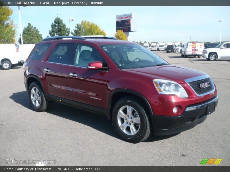 Red Jewel Tintcoat / Titanium 2007 GMC Acadia SLT AWD