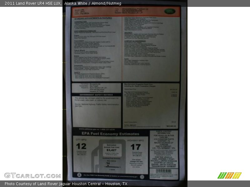 Alaska White / Almond/Nutmeg 2011 Land Rover LR4 HSE LUX