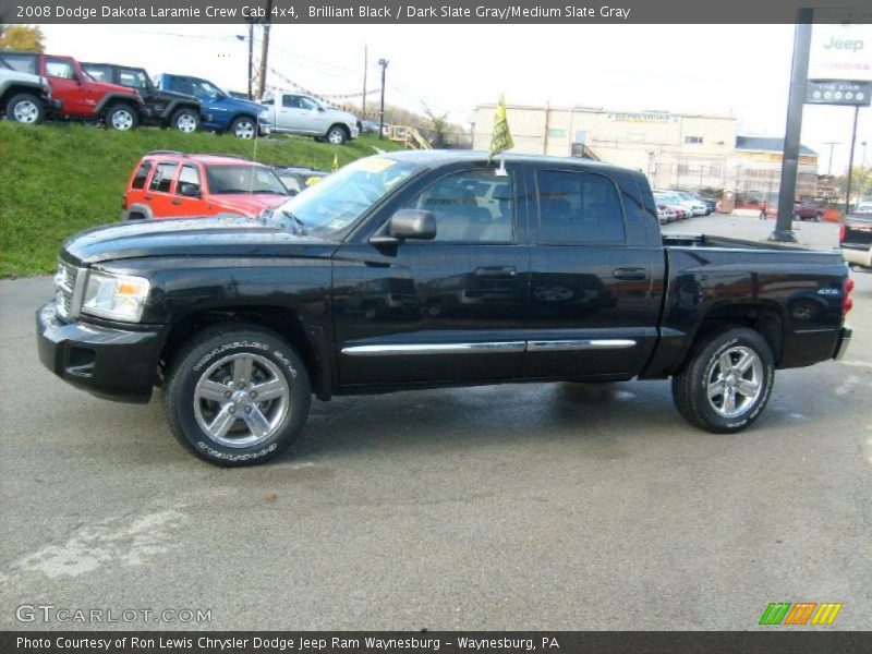 Brilliant Black / Dark Slate Gray/Medium Slate Gray 2008 Dodge Dakota Laramie Crew Cab 4x4