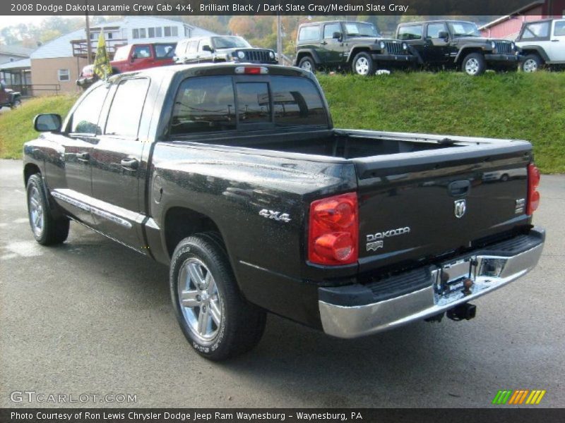 Brilliant Black / Dark Slate Gray/Medium Slate Gray 2008 Dodge Dakota Laramie Crew Cab 4x4