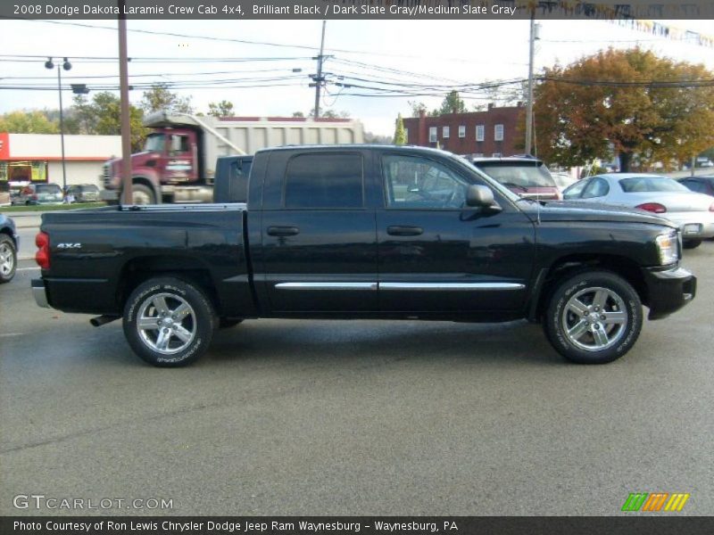 Brilliant Black / Dark Slate Gray/Medium Slate Gray 2008 Dodge Dakota Laramie Crew Cab 4x4