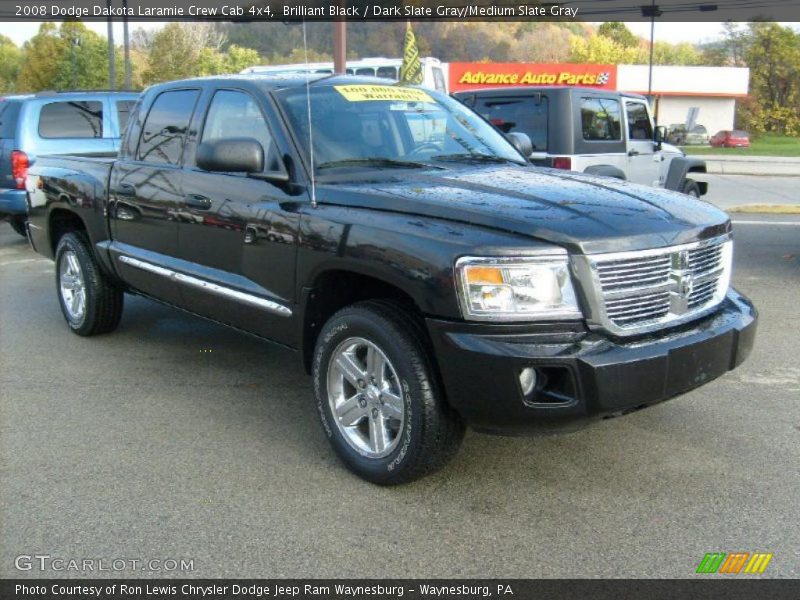 Brilliant Black / Dark Slate Gray/Medium Slate Gray 2008 Dodge Dakota Laramie Crew Cab 4x4