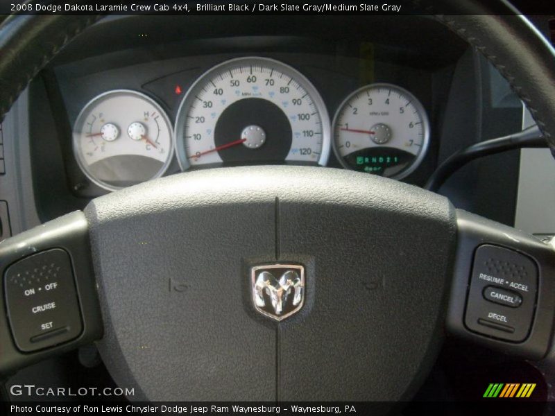 Brilliant Black / Dark Slate Gray/Medium Slate Gray 2008 Dodge Dakota Laramie Crew Cab 4x4