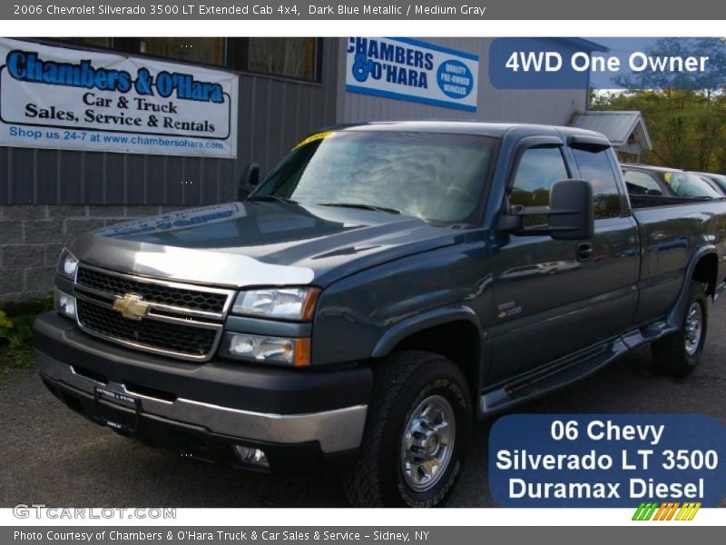 Dark Blue Metallic / Medium Gray 2006 Chevrolet Silverado 3500 LT Extended Cab 4x4