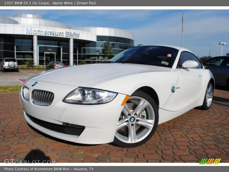 Alpine White / Dream Red 2007 BMW Z4 3.0si Coupe