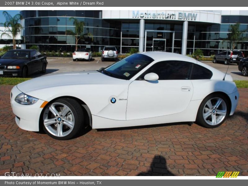 Alpine White / Dream Red 2007 BMW Z4 3.0si Coupe