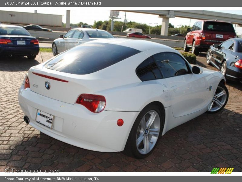 Alpine White / Dream Red 2007 BMW Z4 3.0si Coupe