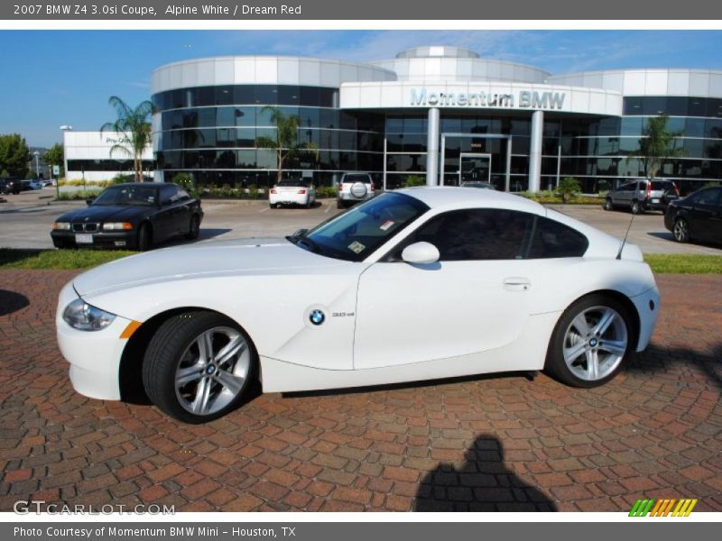 Alpine White / Dream Red 2007 BMW Z4 3.0si Coupe