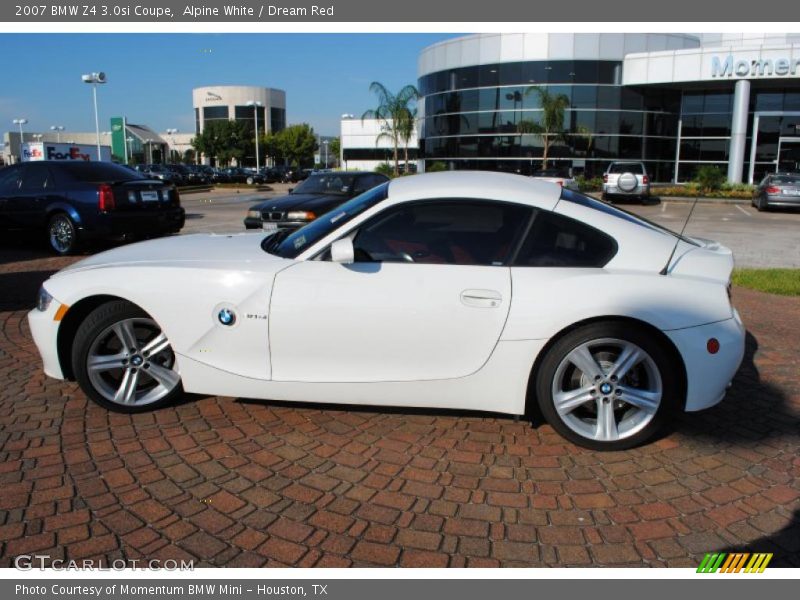 Alpine White / Dream Red 2007 BMW Z4 3.0si Coupe
