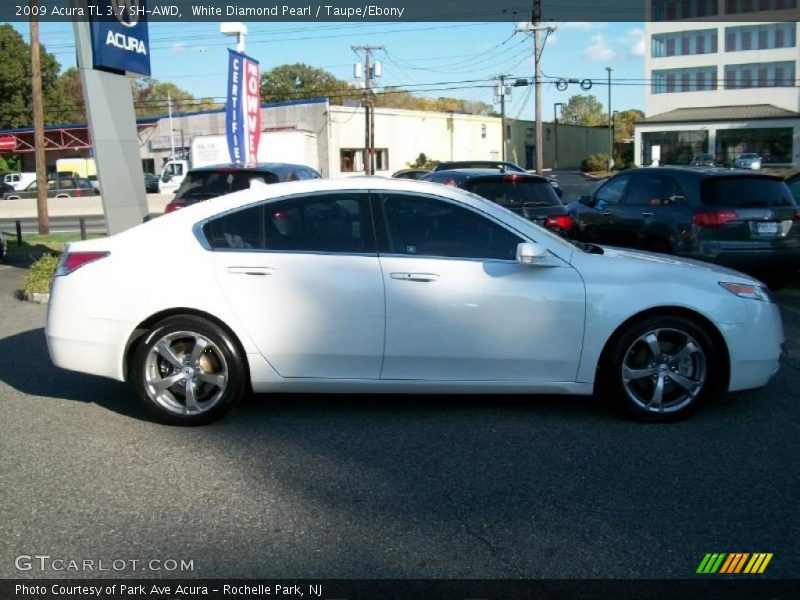 White Diamond Pearl / Taupe/Ebony 2009 Acura TL 3.7 SH-AWD