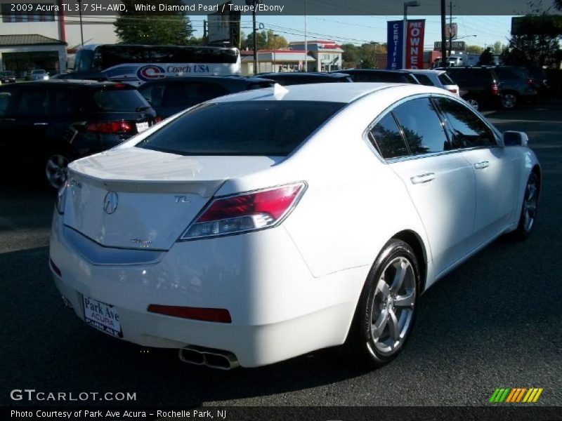 White Diamond Pearl / Taupe/Ebony 2009 Acura TL 3.7 SH-AWD