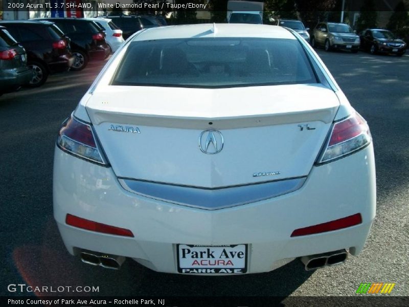 White Diamond Pearl / Taupe/Ebony 2009 Acura TL 3.7 SH-AWD