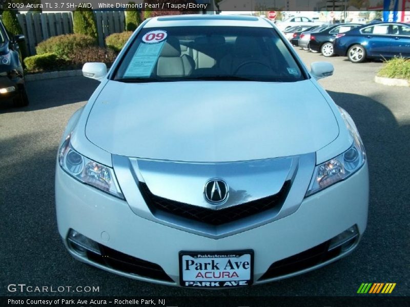 White Diamond Pearl / Taupe/Ebony 2009 Acura TL 3.7 SH-AWD
