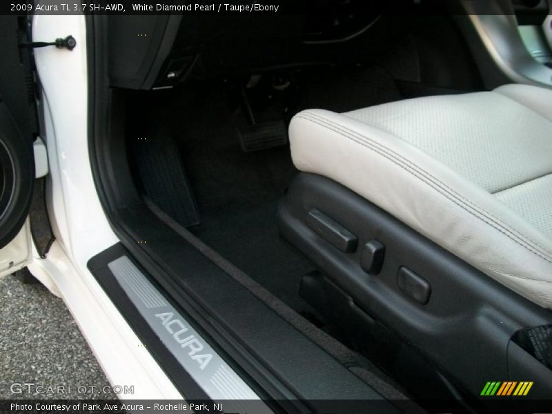 White Diamond Pearl / Taupe/Ebony 2009 Acura TL 3.7 SH-AWD