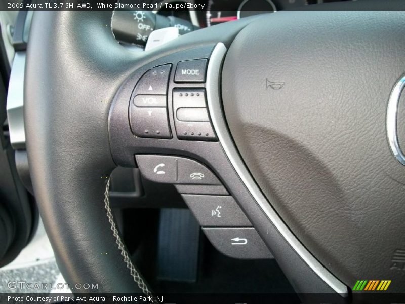 White Diamond Pearl / Taupe/Ebony 2009 Acura TL 3.7 SH-AWD