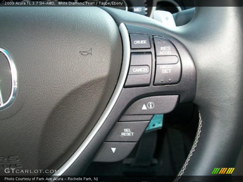 White Diamond Pearl / Taupe/Ebony 2009 Acura TL 3.7 SH-AWD