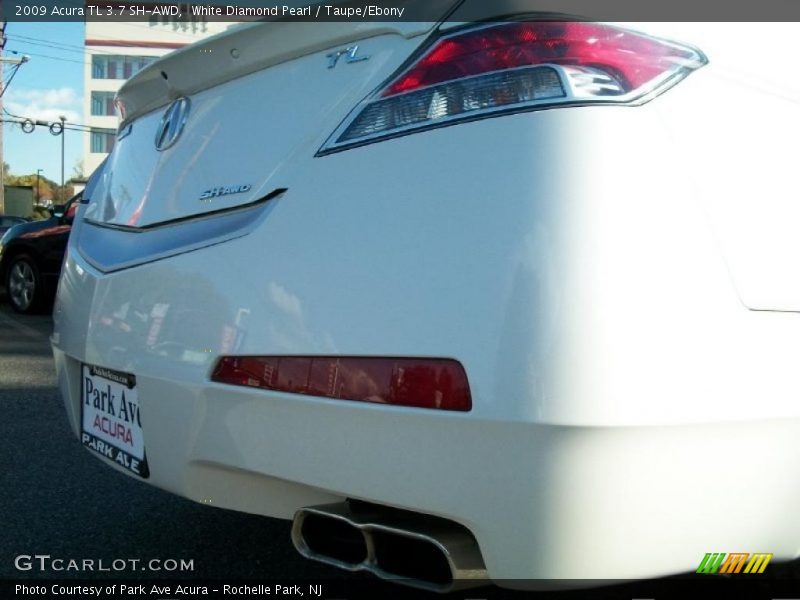 White Diamond Pearl / Taupe/Ebony 2009 Acura TL 3.7 SH-AWD