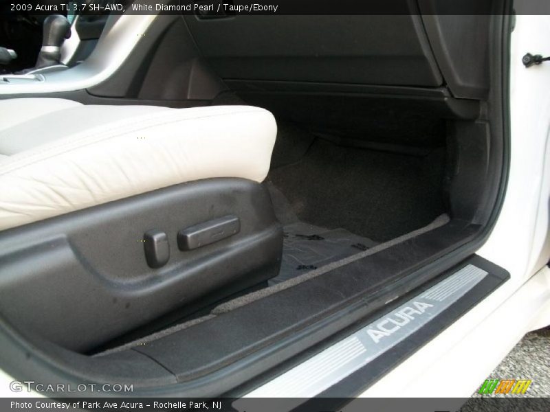 White Diamond Pearl / Taupe/Ebony 2009 Acura TL 3.7 SH-AWD