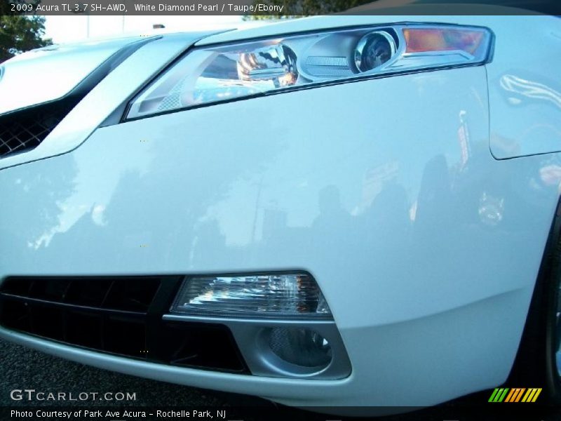 White Diamond Pearl / Taupe/Ebony 2009 Acura TL 3.7 SH-AWD