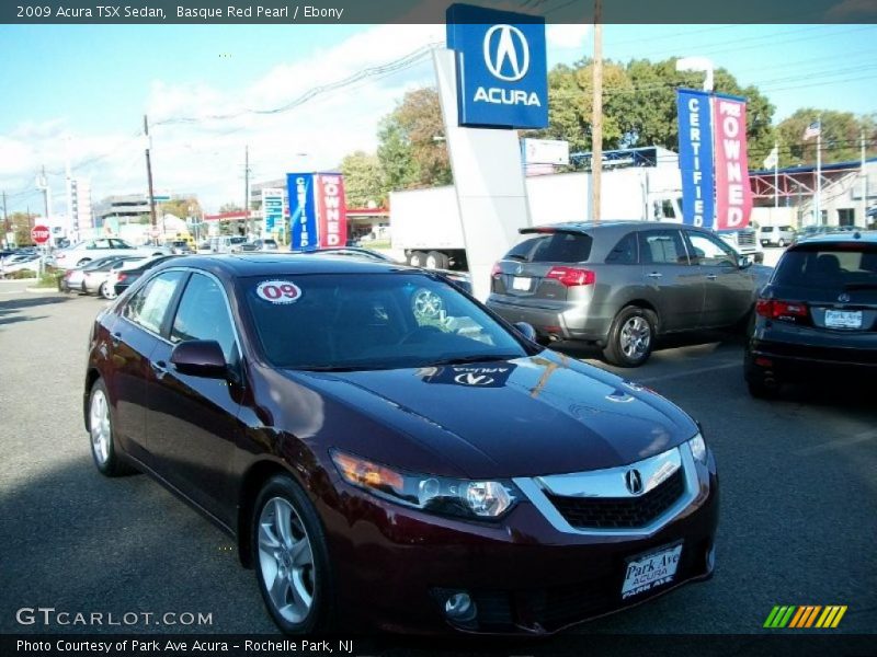 Basque Red Pearl / Ebony 2009 Acura TSX Sedan
