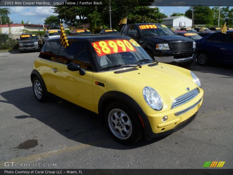 Liquid Yellow / Panther Black 2003 Mini Cooper Hardtop