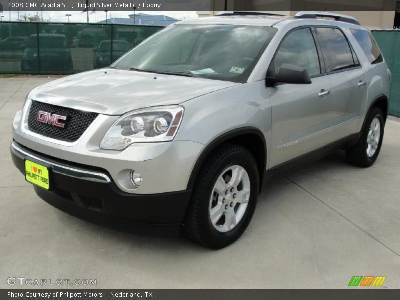 Liquid Silver Metallic / Ebony 2008 GMC Acadia SLE