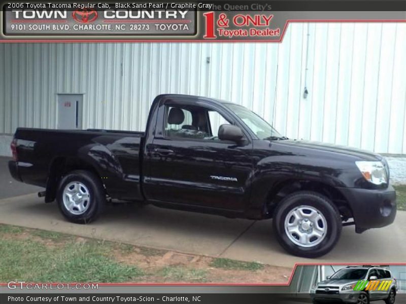 Black Sand Pearl / Graphite Gray 2006 Toyota Tacoma Regular Cab
