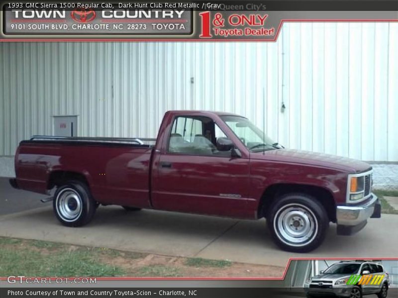 Dark Hunt Club Red Metallic / Gray 1993 GMC Sierra 1500 Regular Cab
