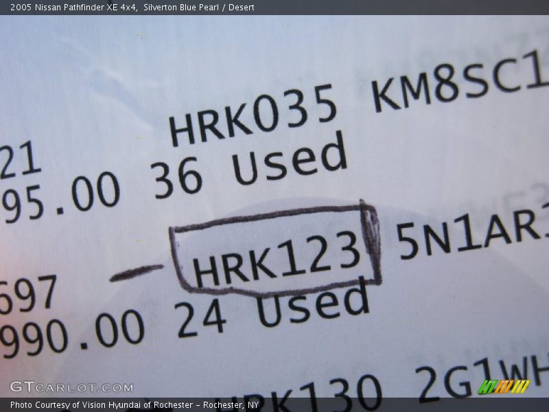 Silverton Blue Pearl / Desert 2005 Nissan Pathfinder XE 4x4
