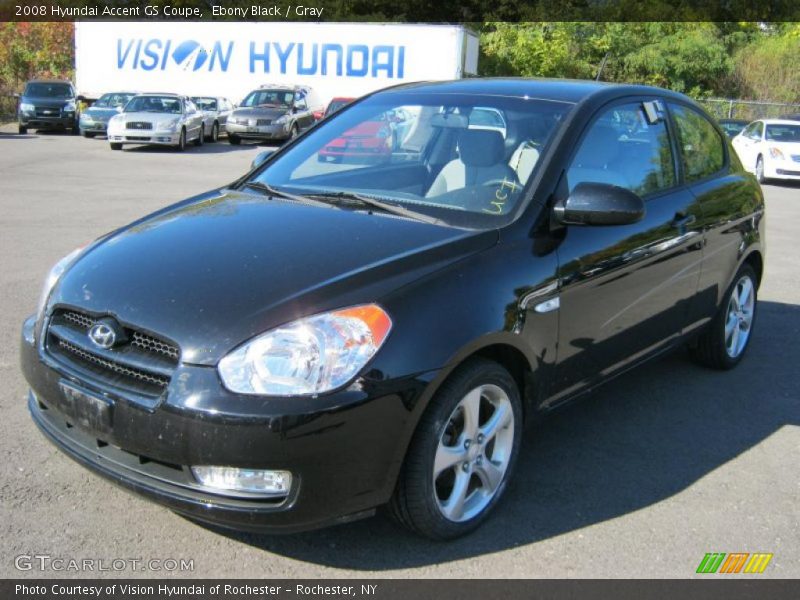 Ebony Black / Gray 2008 Hyundai Accent GS Coupe