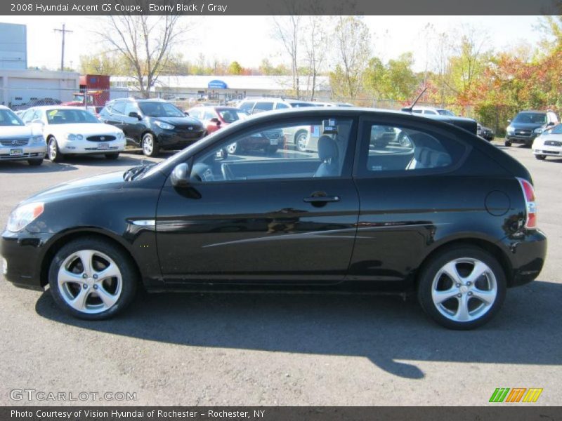 Ebony Black / Gray 2008 Hyundai Accent GS Coupe