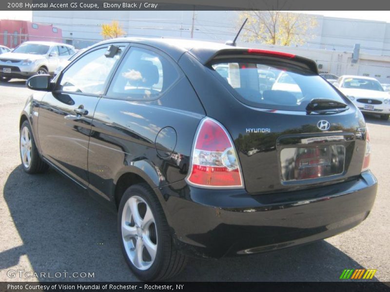 Ebony Black / Gray 2008 Hyundai Accent GS Coupe