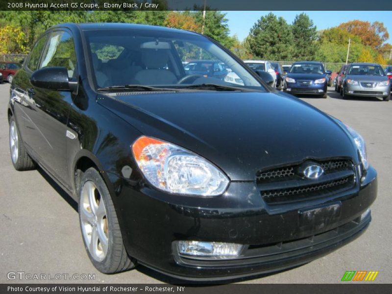 Ebony Black / Gray 2008 Hyundai Accent GS Coupe