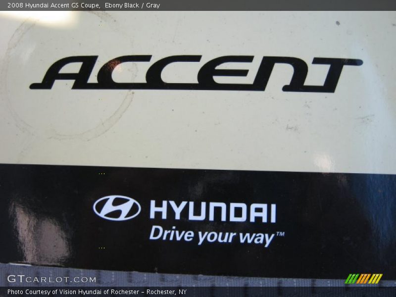 Ebony Black / Gray 2008 Hyundai Accent GS Coupe