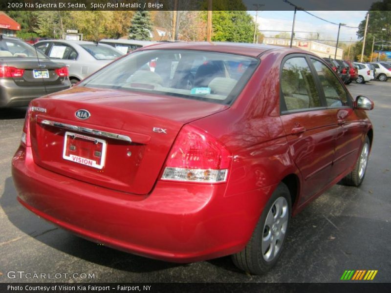 Spicy Red Metallic / Beige 2009 Kia Spectra EX Sedan