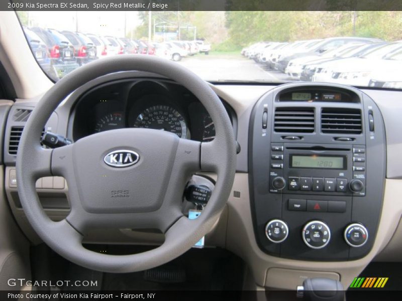Spicy Red Metallic / Beige 2009 Kia Spectra EX Sedan