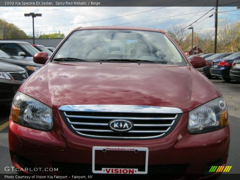 Spicy Red Metallic / Beige 2009 Kia Spectra EX Sedan