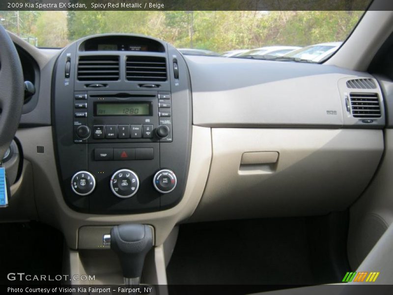 Spicy Red Metallic / Beige 2009 Kia Spectra EX Sedan