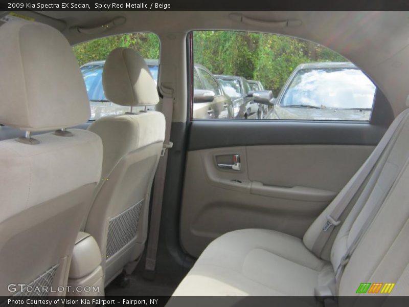 Spicy Red Metallic / Beige 2009 Kia Spectra EX Sedan