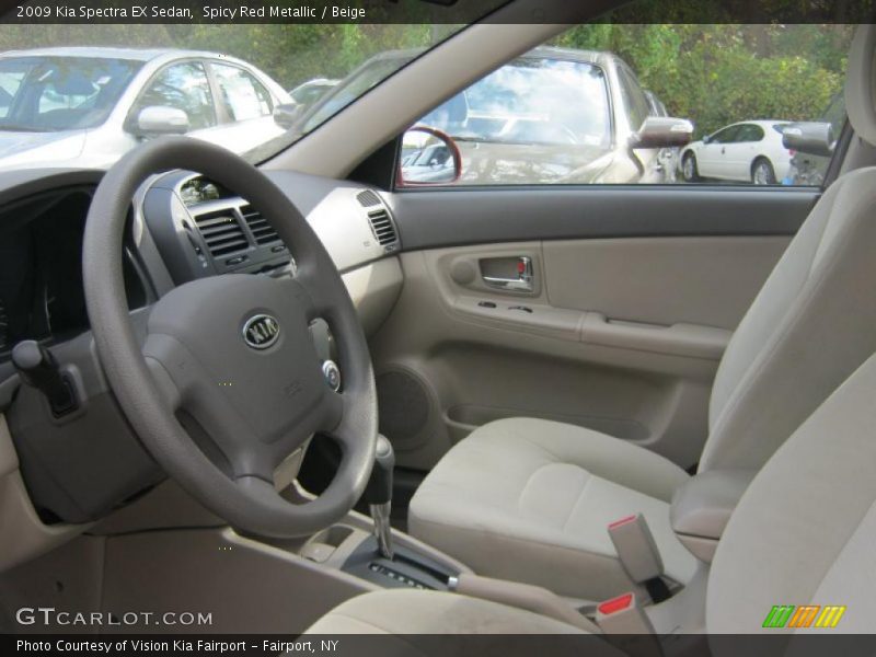 Spicy Red Metallic / Beige 2009 Kia Spectra EX Sedan