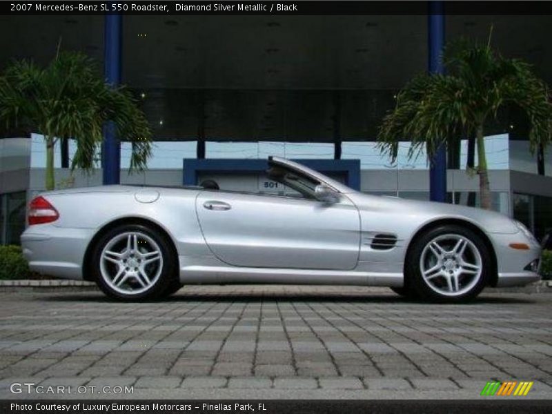 Diamond Silver Metallic / Black 2007 Mercedes-Benz SL 550 Roadster