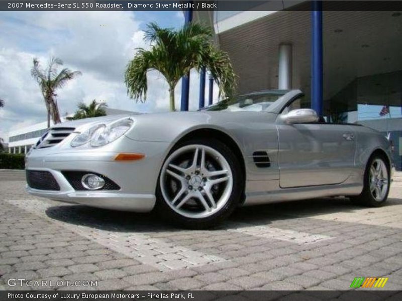 Diamond Silver Metallic / Black 2007 Mercedes-Benz SL 550 Roadster